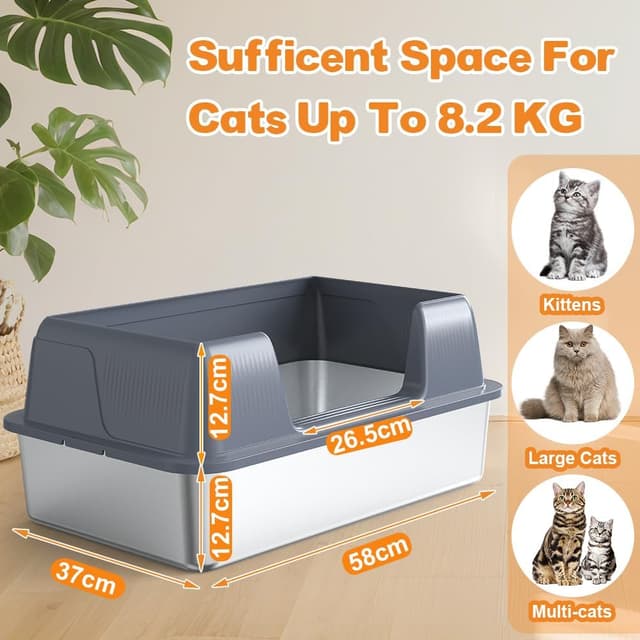 Thumbnail 1 de Vivifying Stainless Steel Cat Litter Tray XL for 8.2 kg cats 🐱