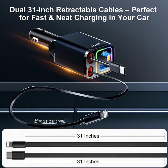 Thumbnail 4 de Caricabatteria auto retrattile 4 in 1 69 W