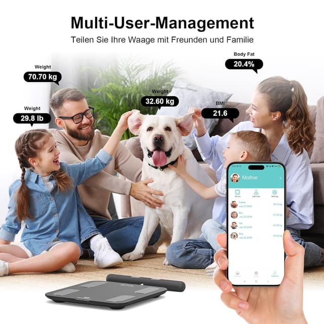 Thumbnail 6 de Körperfettwaage Digital 18 Daten Bluetooth