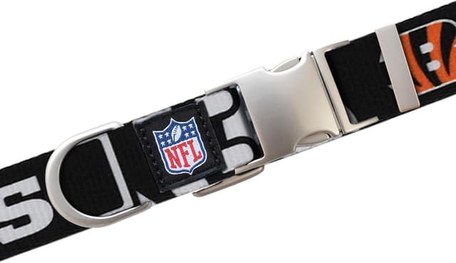 Detalle de Littlearth NFL Cincinnati Bengals Pet Premium Collar (Large) — 100% Polyester