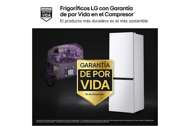 Detalle 2 de LG GBBSJ10ESW Frigorífico combi 333 L, 1,86 m