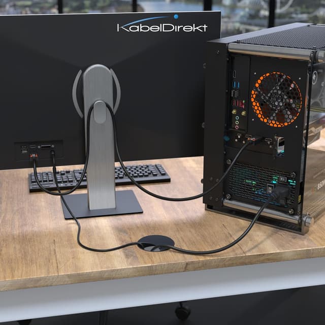 Detalle 2 de KabelDirekt DisplayPort 2.1 Kabel 16K (DP80/UHBR) – 5 m für Gaming-PC/Monitor mit FreeSync/G-Sync