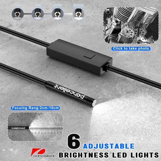 Detalle 2 de Pancellent Endoscopio 5,5 mm 1920P Snake con 6 LED per smartphone Android/iOS