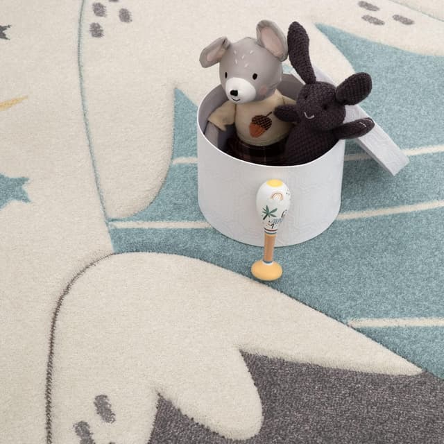 Detalle de Paco Home Kinderzimmer Teppich (3D-Optik) 200x290 cm – Spielteppich mit Pastell-Motiv