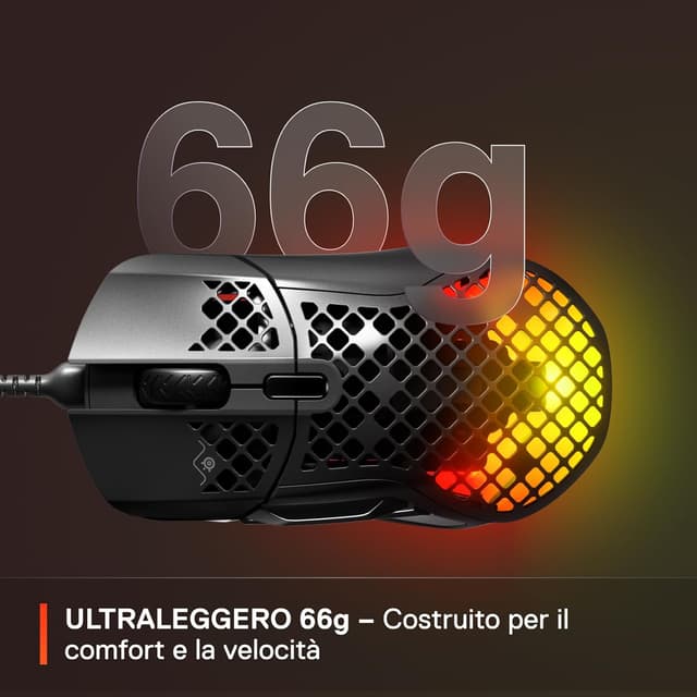 Detalle 2 de SteelSeries Aerox 5 mouse gaming 66 g 🖱