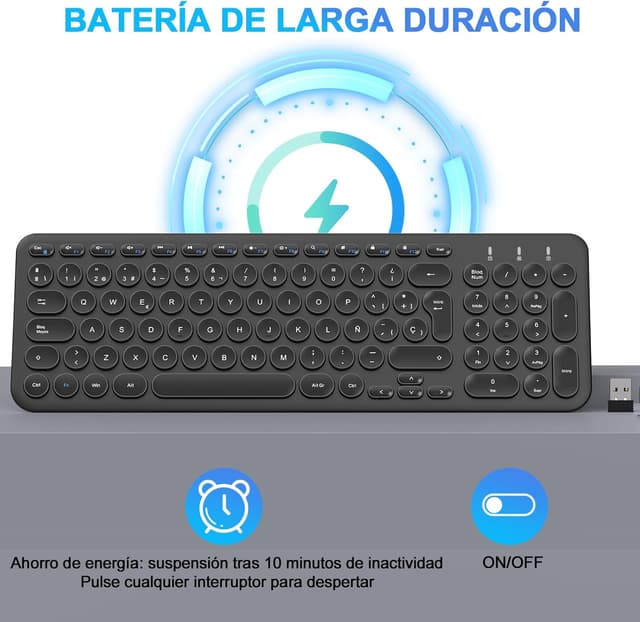 Thumbnail 4 de cimetech Teclado Inalámbrico Ergonomico para Oficina y Viaje 🖥