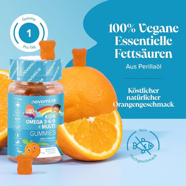 Detalle 2 de Novomins Omega 3 Kinder Gummibärchen 🍬