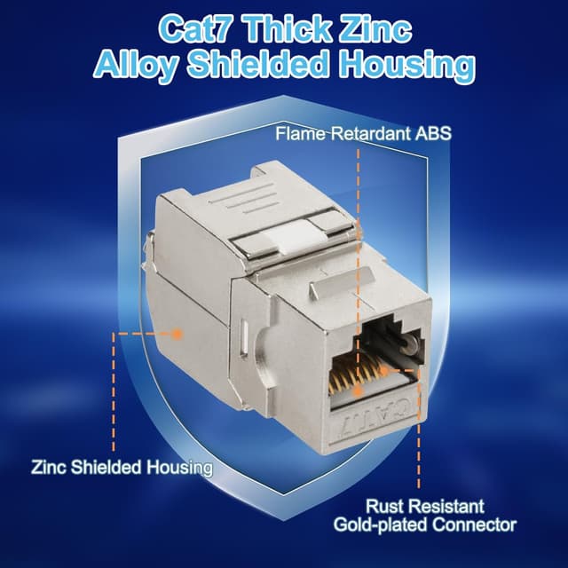 Thumbnail 4 de OFFCUP 16 accoppiatori RJ45 Keystone Cat7 fino a 10 Gbps, jack femmina-femmina non schermato