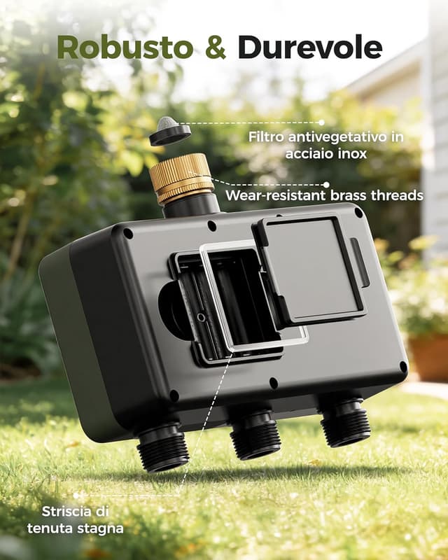 Detalle de Diivoo Ottone Centralina Irrigazione 3 Vie con timer e display LCD