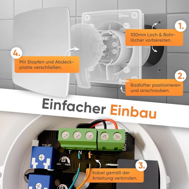 Thumbnail 5 de MEISTERBAU Badlüfter mit Feuchtigkeitssensor 100mm