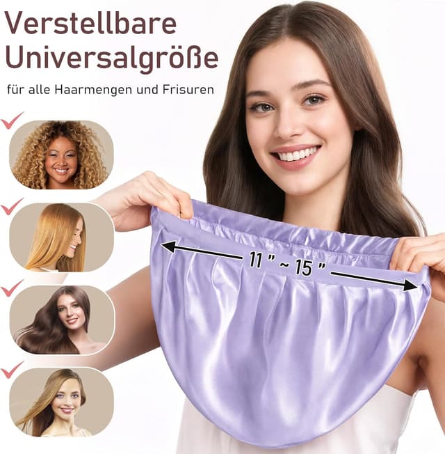 Detalle 2 de LitBear 22 Momme Seidenhaube zum Schlafen (Schlafmütze) aus 100% Maulbeerseide, mit verstellbarem elastischem Band
