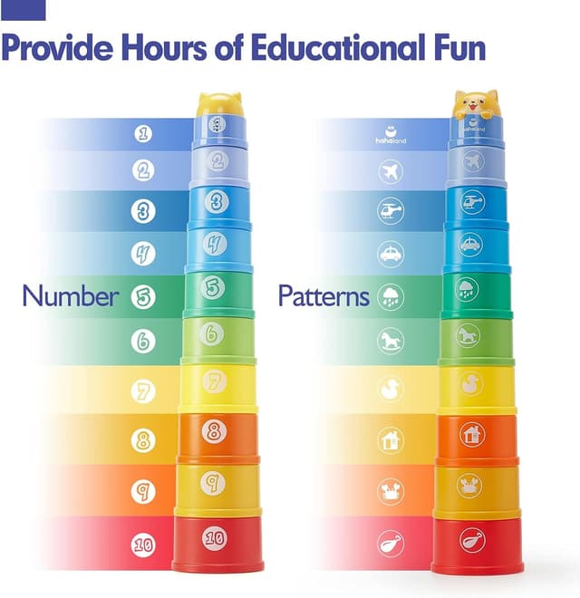 Detalle 2 de hahaland Giochi Bambini Cubi impilabili 10 pezzi