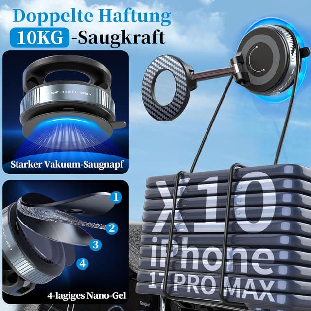 Detalle 2 de PlusAcc Magnet Handyhalterung 360° drehbar