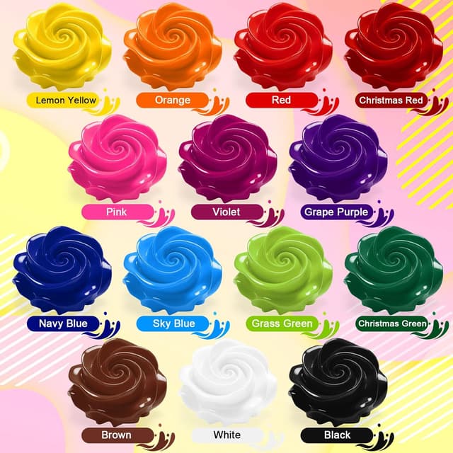 Detalle de Food Colouring Liquid Set (14 colours x 20ml) – Vivid vegan food-grade dye for baking, icing & DIY