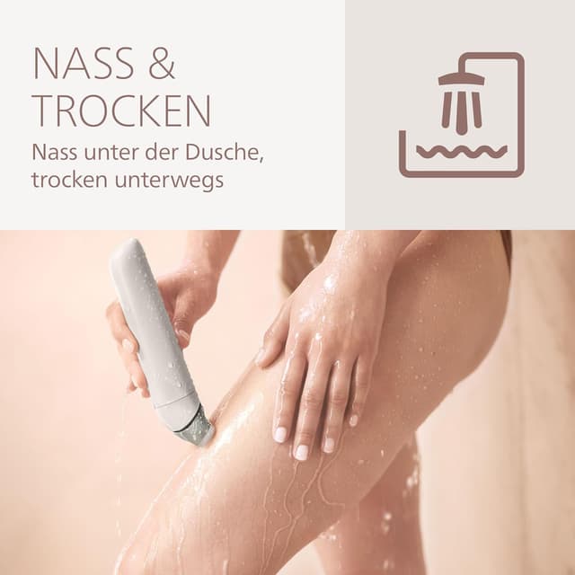 Detalle de Philips Lady Shaver Series 8000 (BRL159/00) – kabelloser Nass- und Trockenrasierer für Gesicht, Beine, Körper & Bikinizone