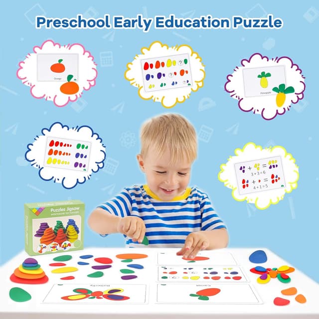 Detalle 2 de GiddyGlow Puzzles Montessori stacking toy for age 3-6 đź§©