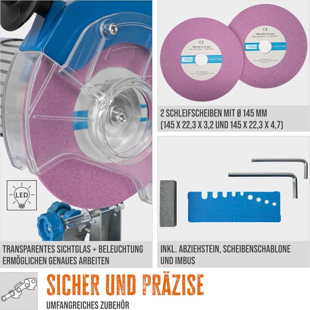 Detalle 2 de Güde Affûteuse d’affûtage de chaîne pour tronçonneuse avec 2 pinces de rechange
