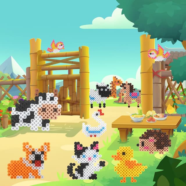 Detalle de Homgaty großes Bügelperlen-Set (10 mm, ca. 1.000 Stück) mit Tier-Mustervorlagen und Bügelpapier