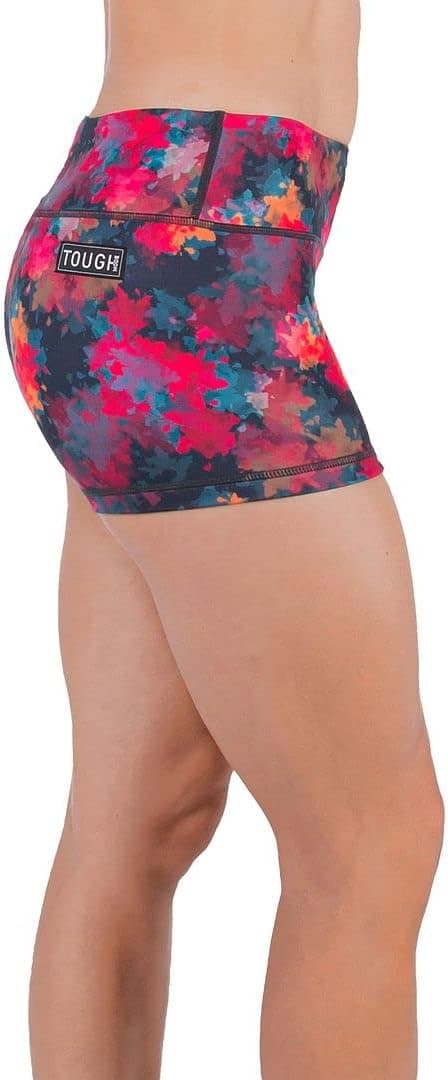 Detalle de Tough Mode Women’s 3-Inch Volleyball/WOD Workout Shorts with Mesh Lining & Zipper Pocket