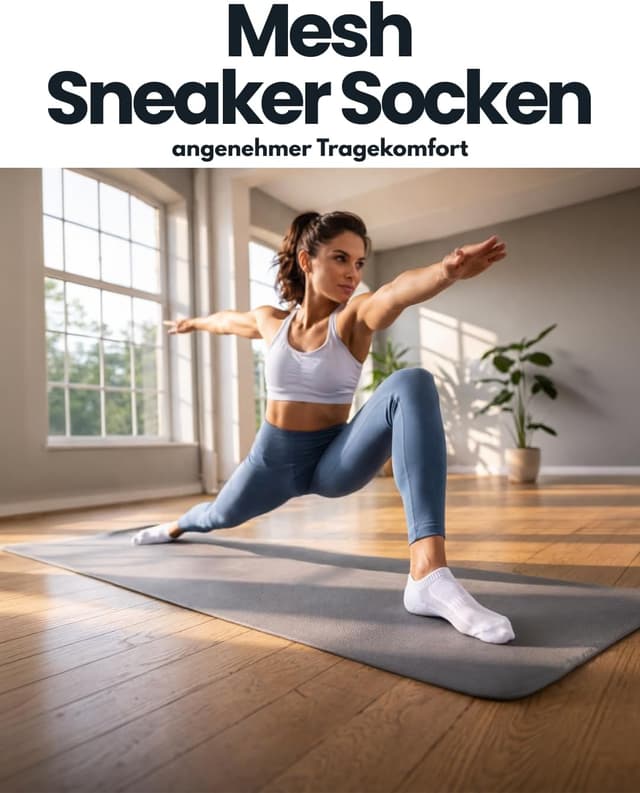 Detalle 2 de sockenkauf24 10 Paar Sneaker Socken aus Baumwolle mit Mesh-Streifen (Herren & Damen)