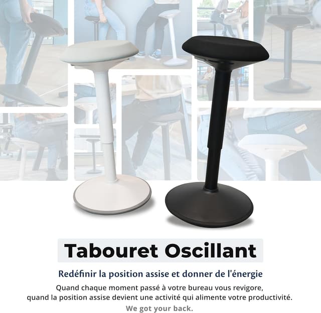 Detalle 2 de Backerz Tabouret ergonomique à bascule 40-60 cm