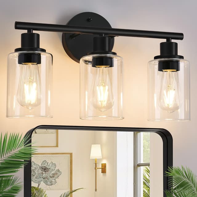 Detalle de Zarbitta 3-Light Black Vanity Light 17.23