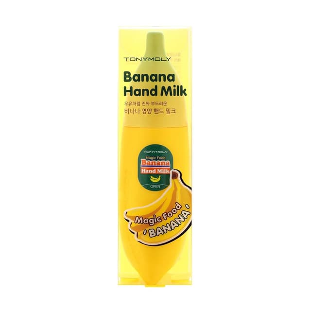 Detalle 2 de TONYMOLY Magic Food Banana Hand Milk – feuchtigkeitsspendende Handcreme mit Bananenextrakt, 45 ml