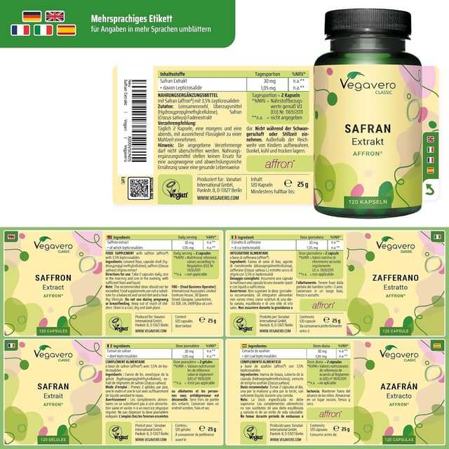 Thumbnail 5 de Vegavero Safran Kapseln 30 mg Kapseln