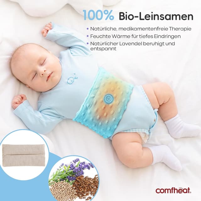 Detalle de Comfheat Koliken- & Gas-Relief Heiz-Tummy-Wrap für Babys (0–3 Jahre), blau