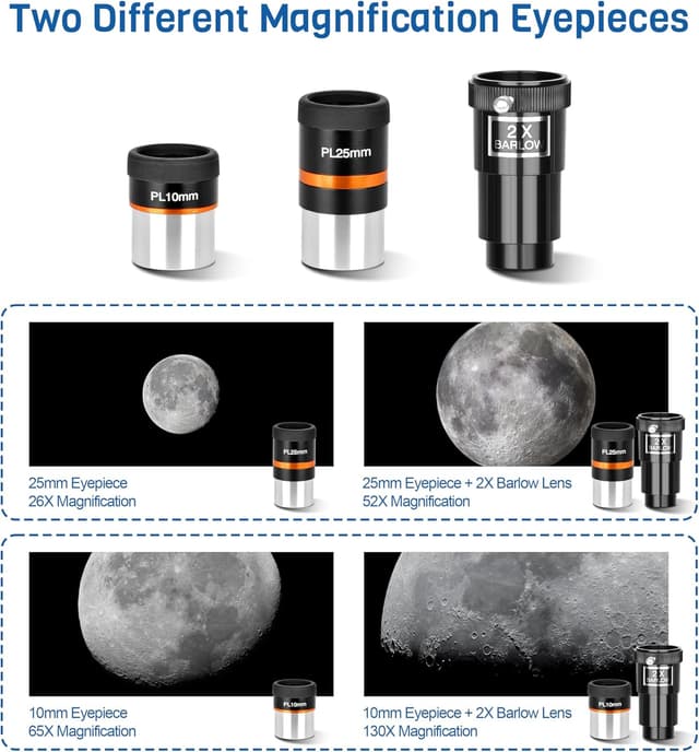 Detalle 2 de AOMEKIE 90mm telescope with EQ mount