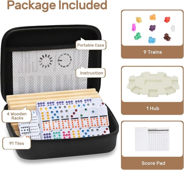 Detalle de Mexican Train Dominoes Set Double 12