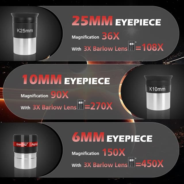 Thumbnail 2 de HETEKAN Telescope 90mm Aperture 450X Magnification