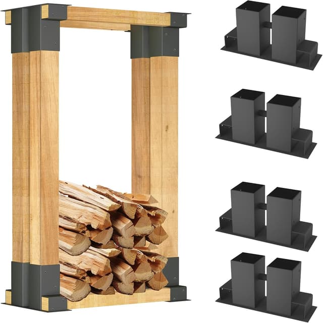 Detalle de YRHome Holzstapelhilfe Feuerverzinkt 8 Stück