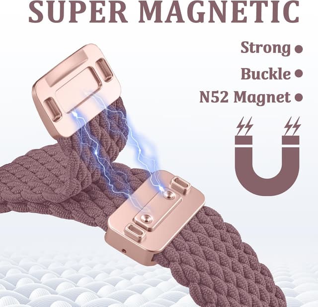 Detalle de DigiHero Braided Loop nylon strap with magnetic clasp for Apple Watch (38–46mm)