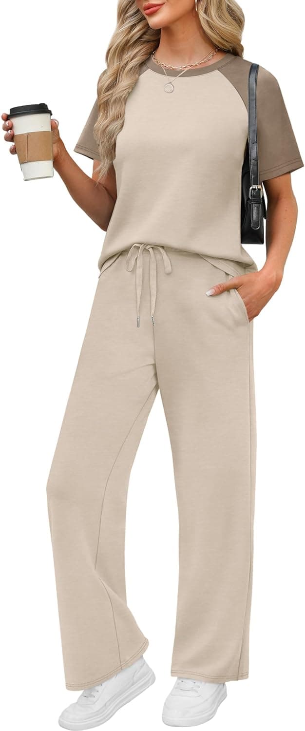 Thumbnail 6 de WIHOLL 2-Piece Women’s Resort & Travel Lounge Set (Short-Sleeve Top + Wide-Leg Pants)