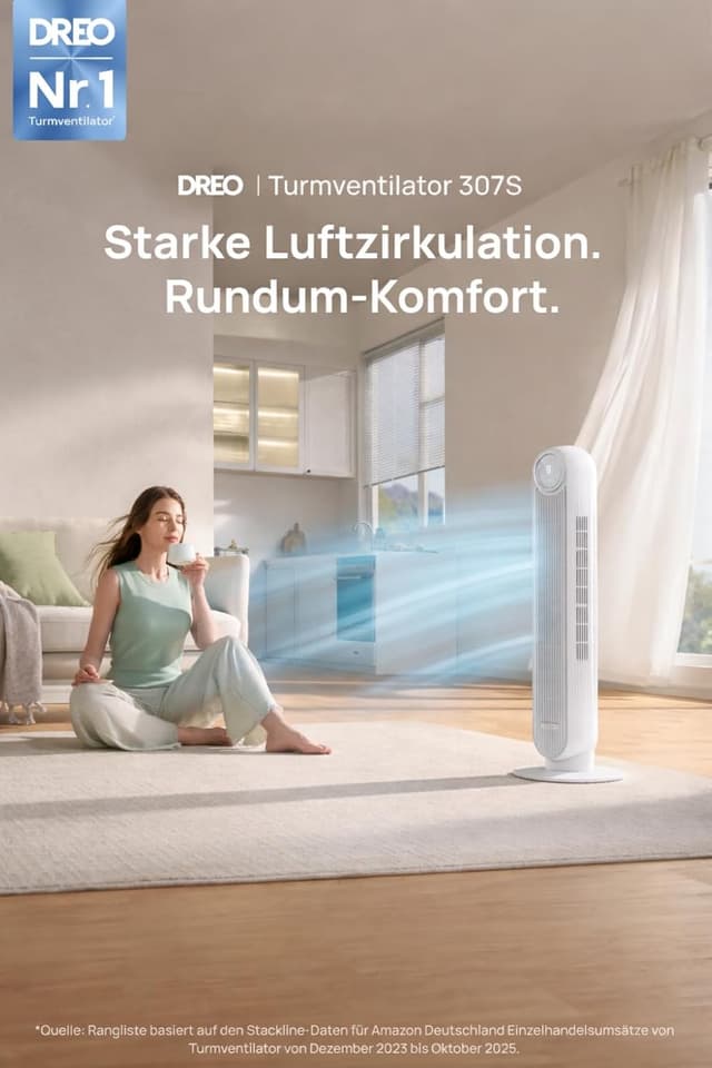 Thumbnail 6 de Dreo Nomad OneS 36 Zoll Turmventilator 20dB leise