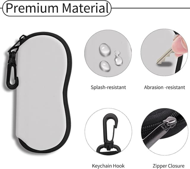 Detalle de Hion Brillenetui für Sonnenbrillen aus weichem Neopren mit Gürtelclip und Karabinerhaken