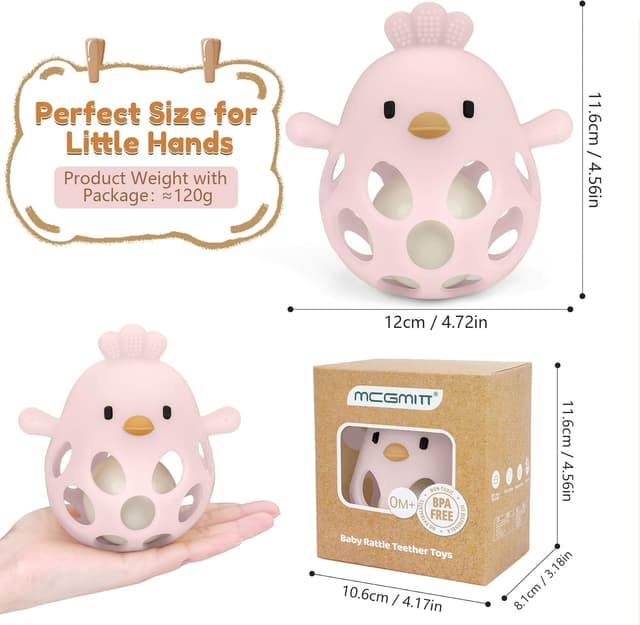 Detalle 2 de MCGMITT Teething Rattle 3 Months Grasping Ball