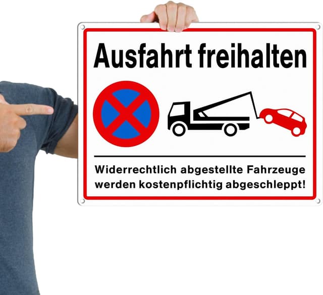 Thumbnail 6 de Goodvia Ausfahrt Freihalten Schild aus PVC, 400x300 mm, reflektierend (2er-Set)