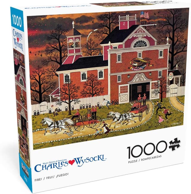 Detalle de Buffalo Games Charles Wysocki Fire! 1000-Piece Jigsaw Puzzle (Finished size 26.75 x 19.75)