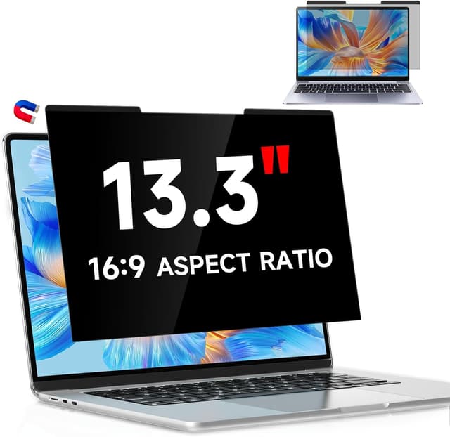 Detalle de Magnetischer Laptop Sichtschutzfilter für 13,3 Zoll (16:9) – Anti-Spy & Blaulichtschutz mit abnehmbarem Design