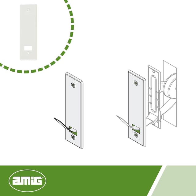 Detalle de Amig coperchio in alluminio bianco per raccoglitore persiane (22,2 × 6,5 cm) con distanza viti 17 cm