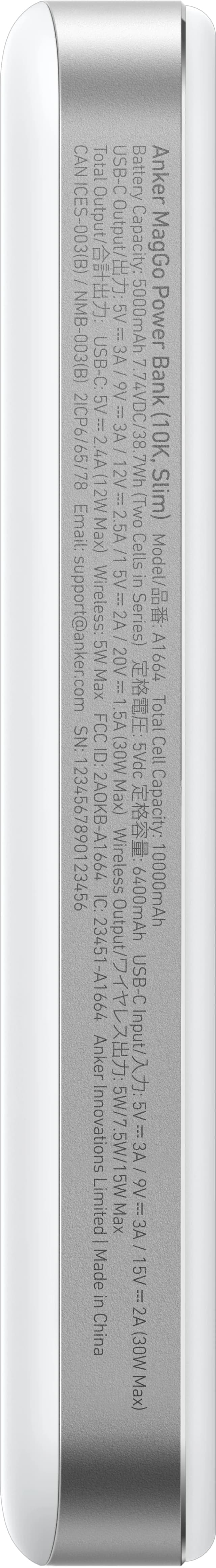 Detalle 2 de Anker MagGo Powerbank mit Schnellladefunktion (10.000 mAh) in Weiß