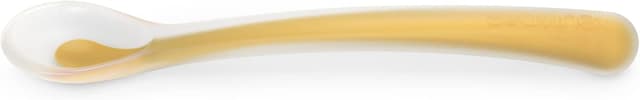 Detalle de Cucchiaio in silicone Suavinex con manico lungo per bambini +4 mesi (morbido, per gengive sensibili) – Essence Mango