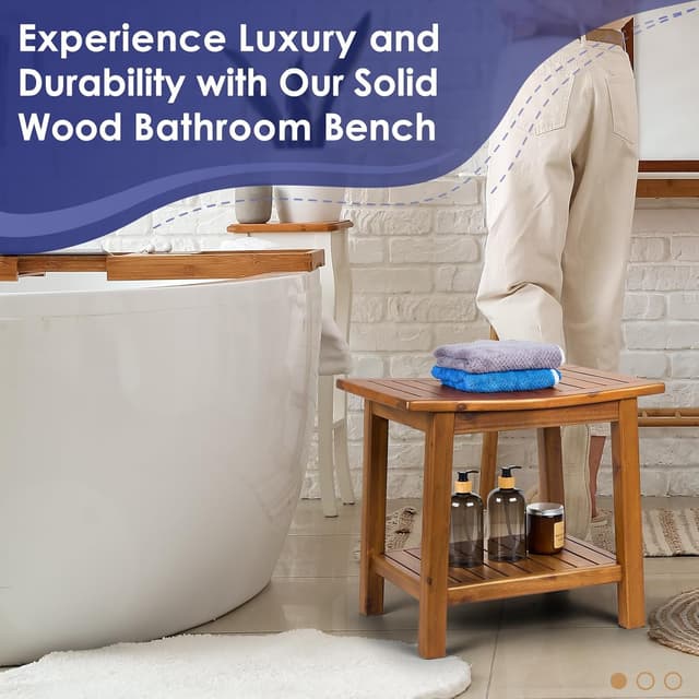 Detalle de Upolana Teak Shower Bench, 20"