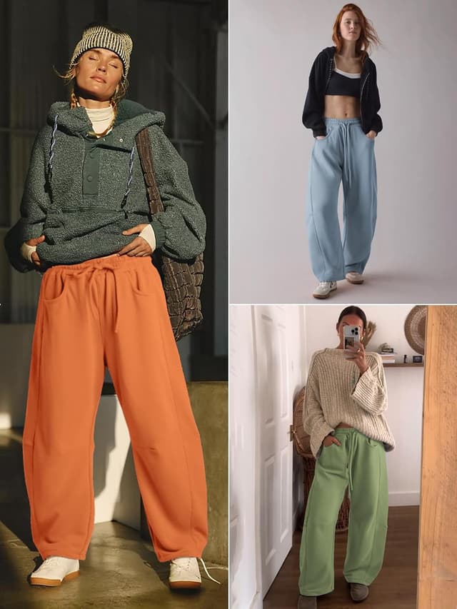 Detalle 2 de ATHMILE barrel sweatpants 2026 women wide leg