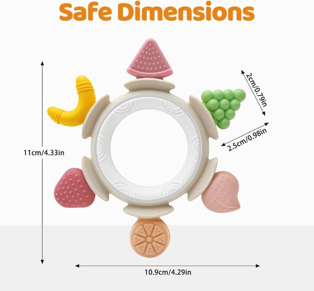 Detalle 2 de Silicone Fruit Teething Ring for 0–12 months