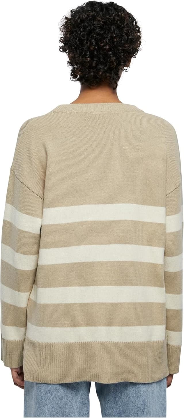 Detalle 2 de Urban Classics Striped Knit Crew Sweater Damen