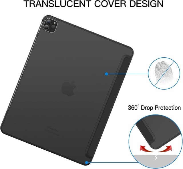 Detalle de JETech Hülle für iPad Pro 12,9 Zoll (6./5. Gen, 2022/2021) mit Pencil-Aufladung & Auto Schlaf-/Wach, Schwarz