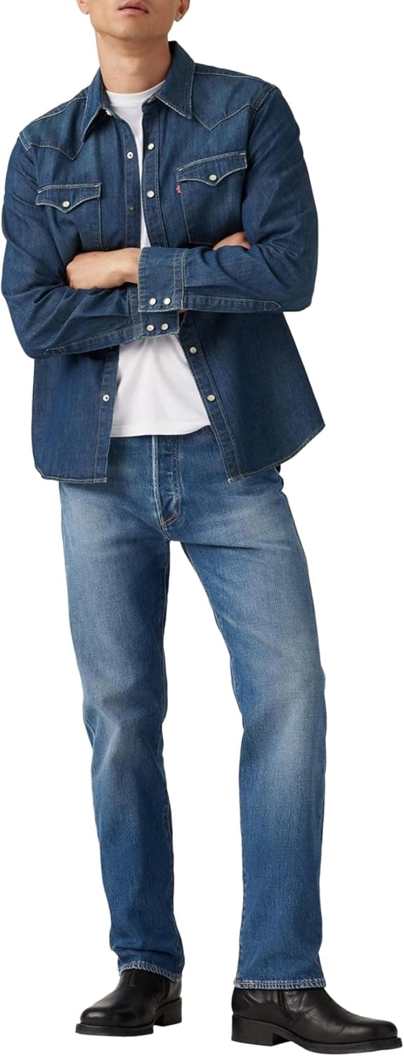 Detalle de Levi’s 501 Original “The Fairway” in denim con taglio diritto a 5 tasche (36W x 34L)